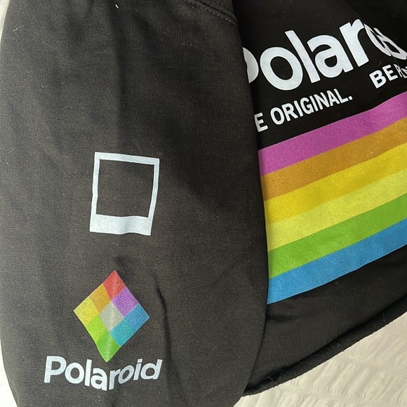 polaroid cropped black hoodie! so comfy; worn once. from pacsun! - Picture 2 of 3